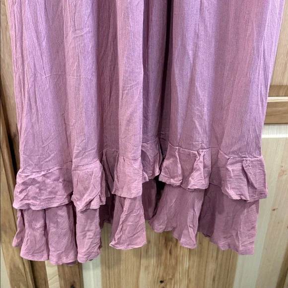 NWT Listicle Dusty Rose Ruffle Lace Victorian Inspired Feminine Maxi Dress Sz L - Picture 5 of 13